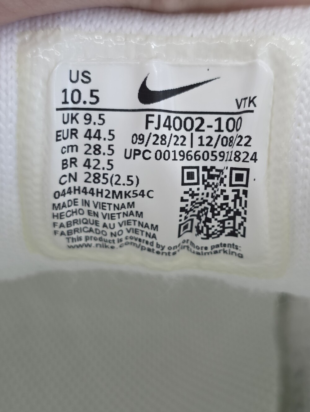 Nike Mens Air Max Flyknit Racer White Athletic Shoes Sneakers FJ4002-100 Sz 10.5 - Picture 12 of 12